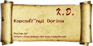 Kopcsányi Dorina névjegykártya