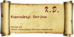 Kopcsányi Dorina névjegykártya