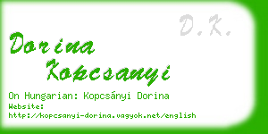 dorina kopcsanyi business card