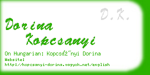 dorina kopcsanyi business card